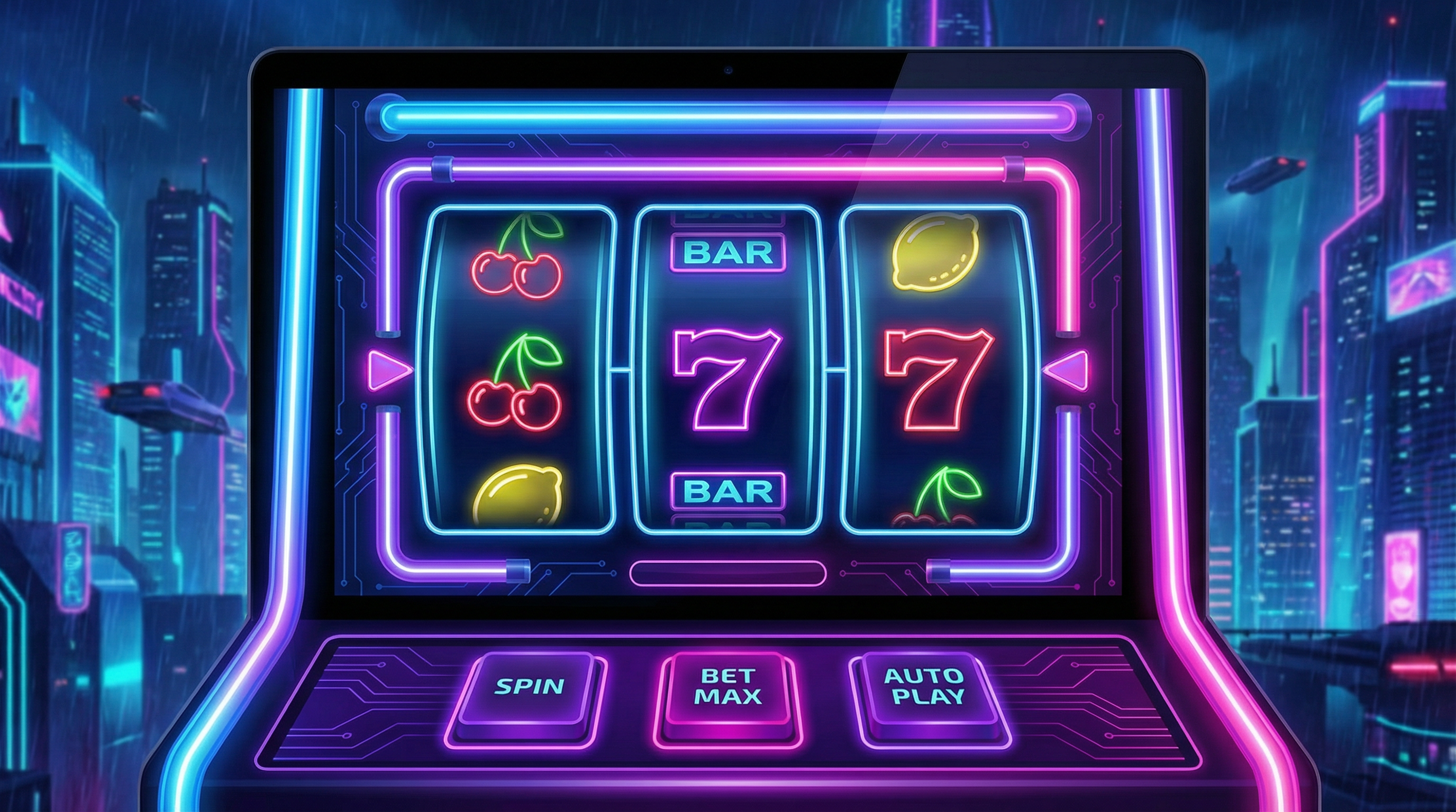 霓虹风格老虎机